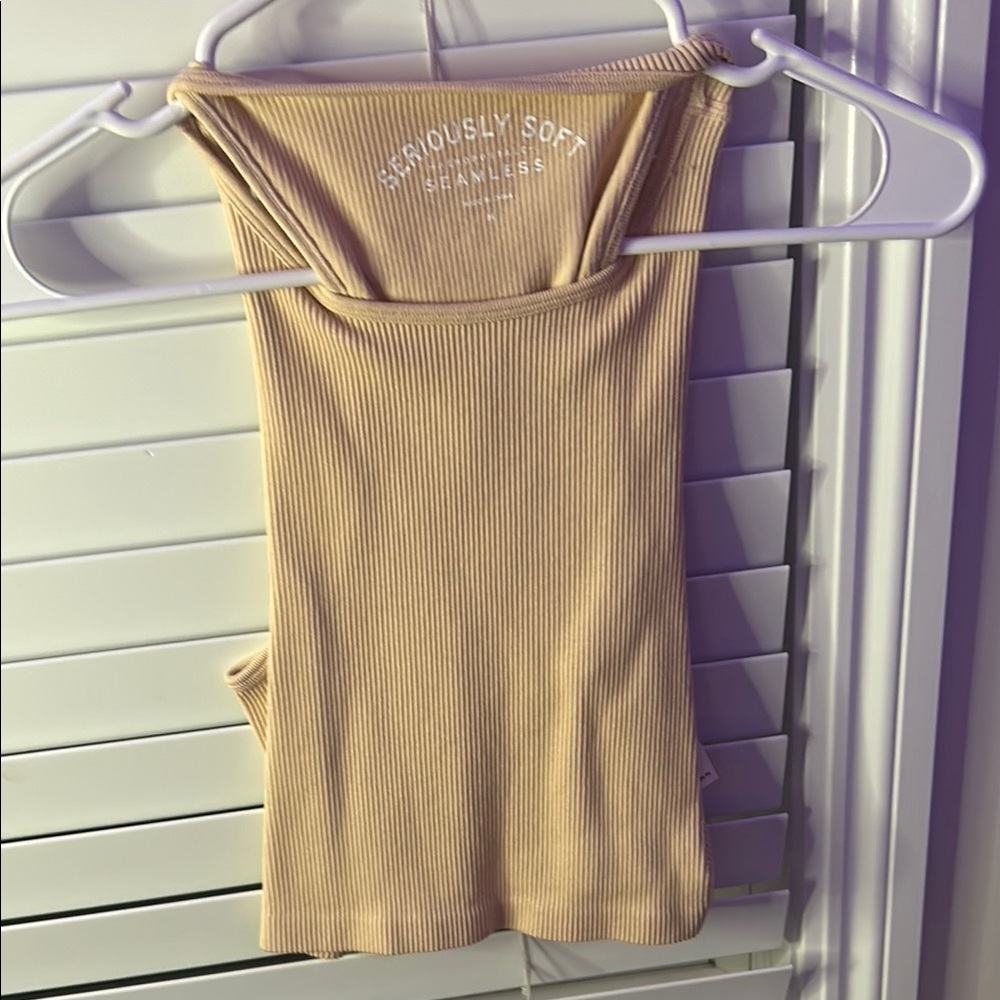 Aerie Seriously Soft Seamless Tank Top - Beige